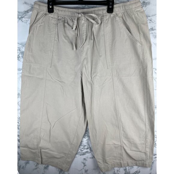 Style&Co. XXL Womens Capri Straight Pull On Mid Rise Stonewall - Picture 1 of 10
